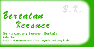 bertalan kersner business card